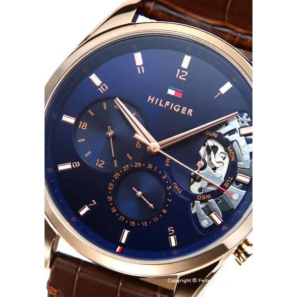 Buy Tommy Hilfiger Mens Quartz Brown Leather Strap Blue Dial 44mm Watch - 1710453 in Pakistan