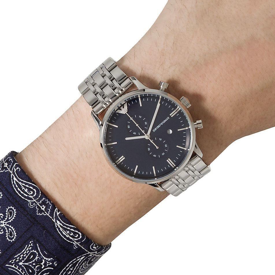 Buy Emporio Armani Quartz Stainless Steel Blue Dial 43mm Watch for Men - Ar1648 in Pakistan