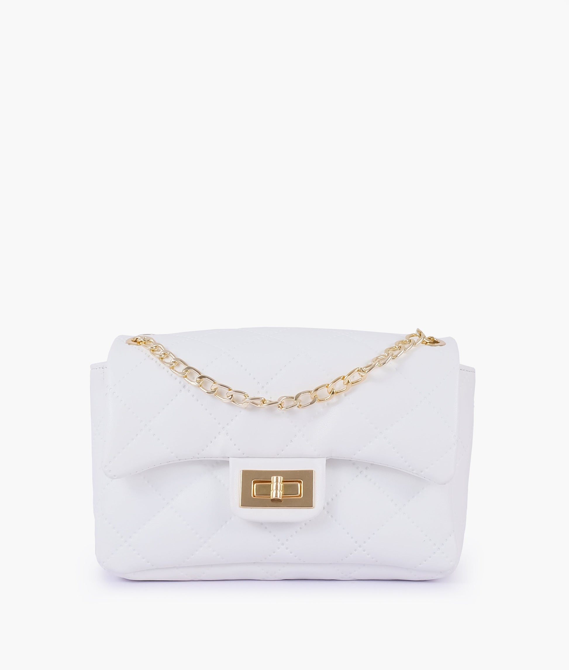 Buy White Quilted Mini Bag With Chain - Old Lace in Pakistan