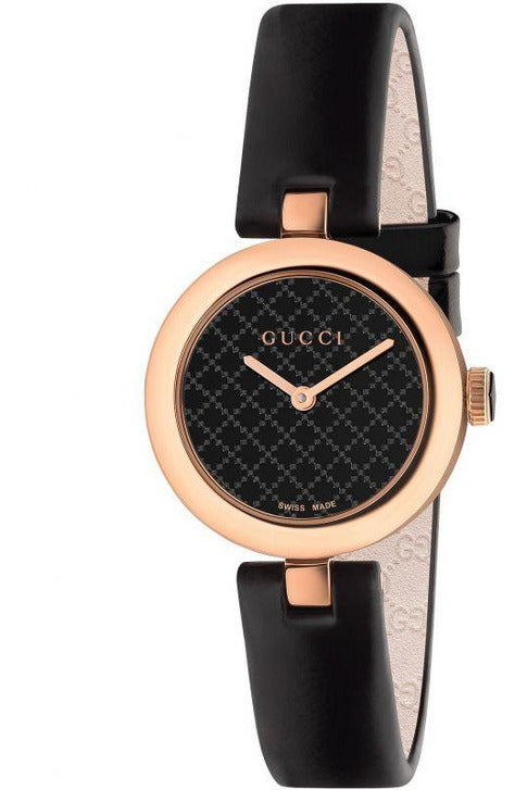 Buy Gucci Women's Swiss Made Quartz Black Leather Strap Black Dial 27mm Watch YA141501 in Pakistan