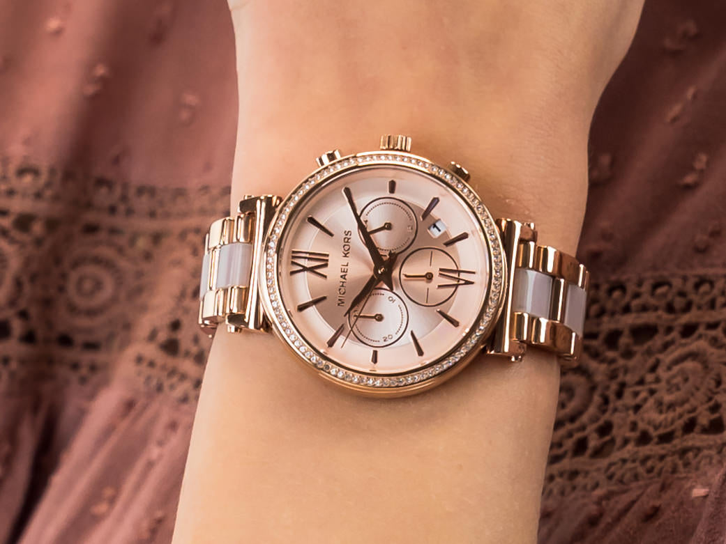 Buy Michael Kors Womens Chronograph Quartz Sofie Stainless Steel Rose Gold Dial 39mm Watch - Mk6560 in Pakistan